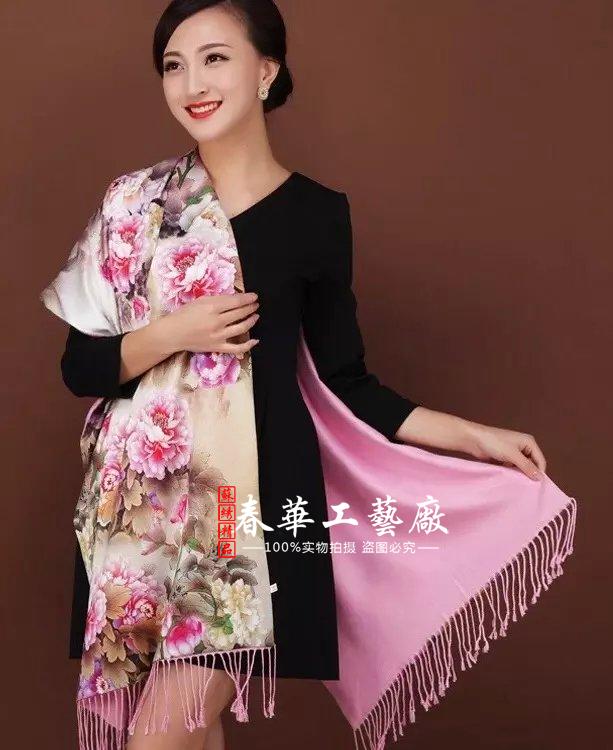 元旦特惠桑蠶絲真絲綢拉絨加厚空調披肩圍巾雙層流蘇女士長款絲巾在類目 服飾配件/皮帶/帽子/圍巾, 圍巾/絲巾/披肩中 - 來自Buy2taobao.com提供專業的淘寶代購服務