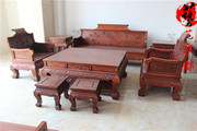 红木家具缅甸黄花梨沙发八件套 大果紫檀 实木 组合沙发 明清古典