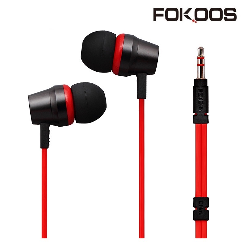 Fokoos X1正品金属入耳式耳机手机电脑魔音面条游戏耳塞潮重低音