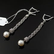 意大利圆柱形珍珠编织耳环女子饰品925纯银耳环耳圈耳扣新年礼物