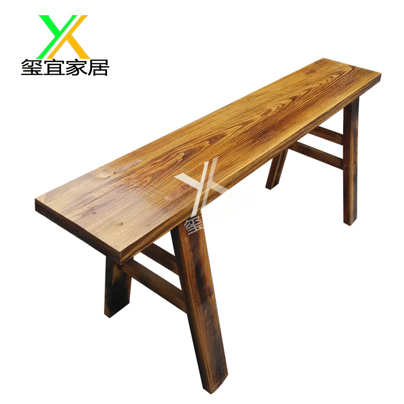 玺宜火烧碳化实木双人长条凳21宽尺寸颜色可定做仿古火锅凳餐凳子|msdalam kategori Perniagaan/perabot pejabat, makanan/perabot penaik, meja makan dan kerusi - dari Buy2taobao.com untuk memberikan perkhidmatan ejen Taobao profesional membeli