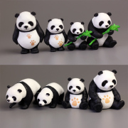 仿真动物 大熊猫 散货小动物国宝熊猫玩具 功夫熊 动物模型摆件
