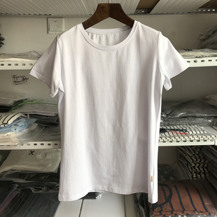 白色短袖t恤女夏2017圆领，纯色简约上衣，百搭打底衫棉tee基础款