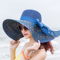 沙滩草帽子女夏天海边大帽檐，夏凉帽(夏凉帽)
