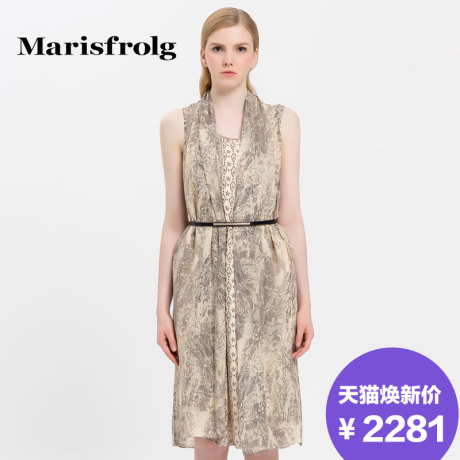 Marisfrolg/玛丝菲尔女装时尚气质优雅真丝印花连衣裙秋专柜正品商品大图