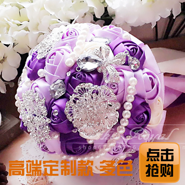 Korean Rhinestone bride Hand tied bouquet diy Pearl Artificial Flower Hand tied bouquet Ribbon silk ribbon Wedding celebration wedding Hand tied bouquetin the Flower delivery/Flowers simulation/Plants gardening , Wedding flower arrangement , Bride holding flowers category - from Buy2taobao.com to provide professional Taobao agent buy service