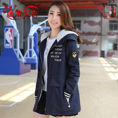 少女冬装外套风衣女加绒加厚棉袄高中学生春装中长款冬季棉衣棉服