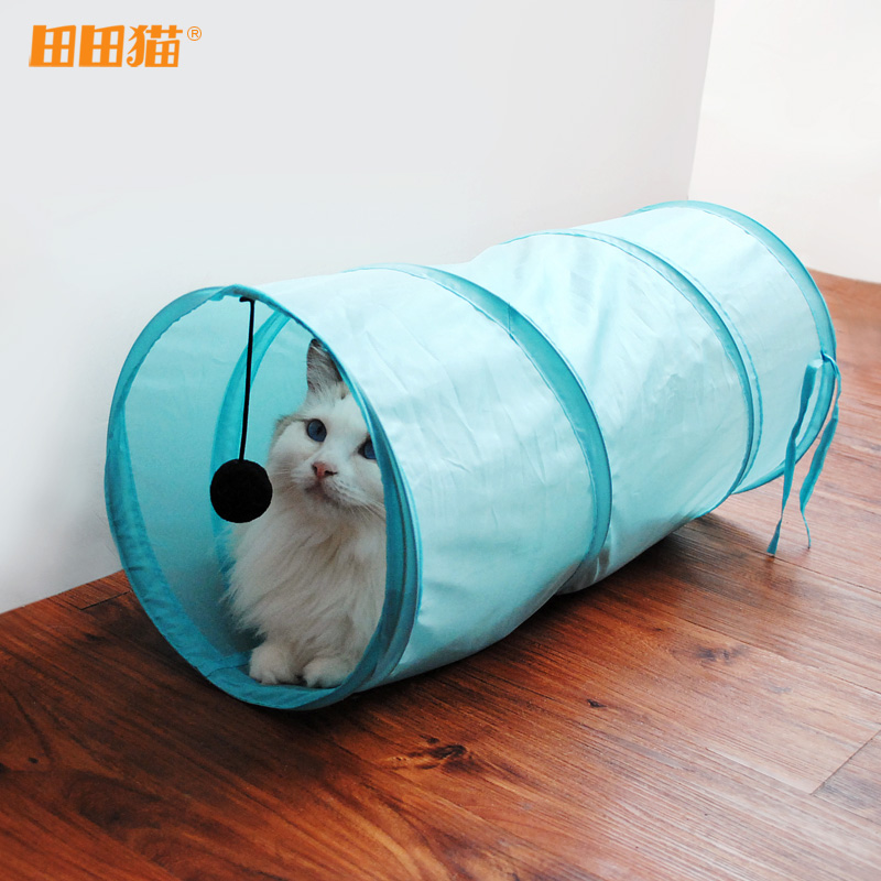 田田猫纯色可折叠涤纶布猫隧道猫帐篷猫玩具猫通道猫用品逗猫玩具在类目 宠物/宠物食品及用品, 猫/狗玩具, 猫爬架中 - 来自Buy2taobao.com提供专业的淘宝代购服务