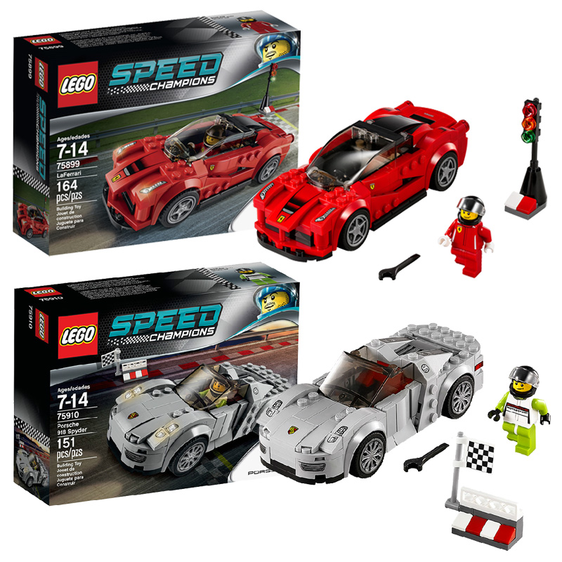 乐高超级赛车75899法拉利+75910保时捷918Spyder LEGO 拼插积木