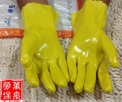 碱耐酸蚀手套浸塑b劳批耐油棉毛工业，防护保龙千禧手套防腐。耐磨