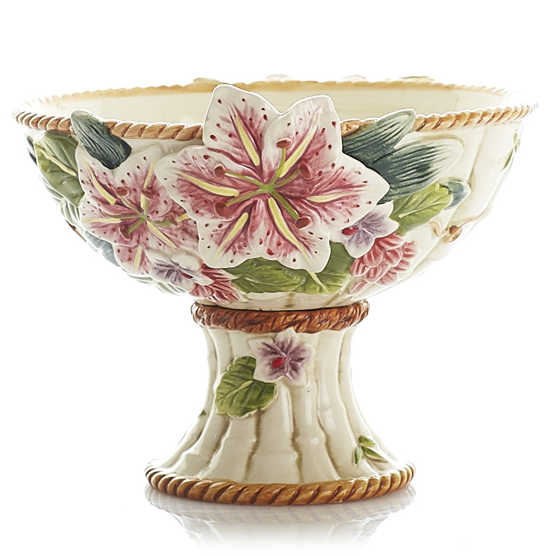 Fruit plate American style originality fashion Chinese style Fruits Basket plate European style ceramics Tray Tall Fruit plate Lilyin the Tableware , Tableware , Fruit bowl/Fruit plate/Hamper category - from Buy2taobao.com to provide professional Taobao agent buy service