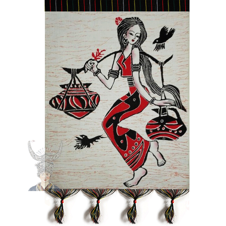 苗族模仿蜡染布画 少数民族特色图案 双层壁画 苗族 傣族 56*78cm|msdalam kategori Ciri-ciri kraftangan, Minoriti mempunyai kraf, ciri-ciri Miao, batik Hmong - dari Buy2taobao.com untuk memberikan perkhidmatan ejen Taobao profesional membeli