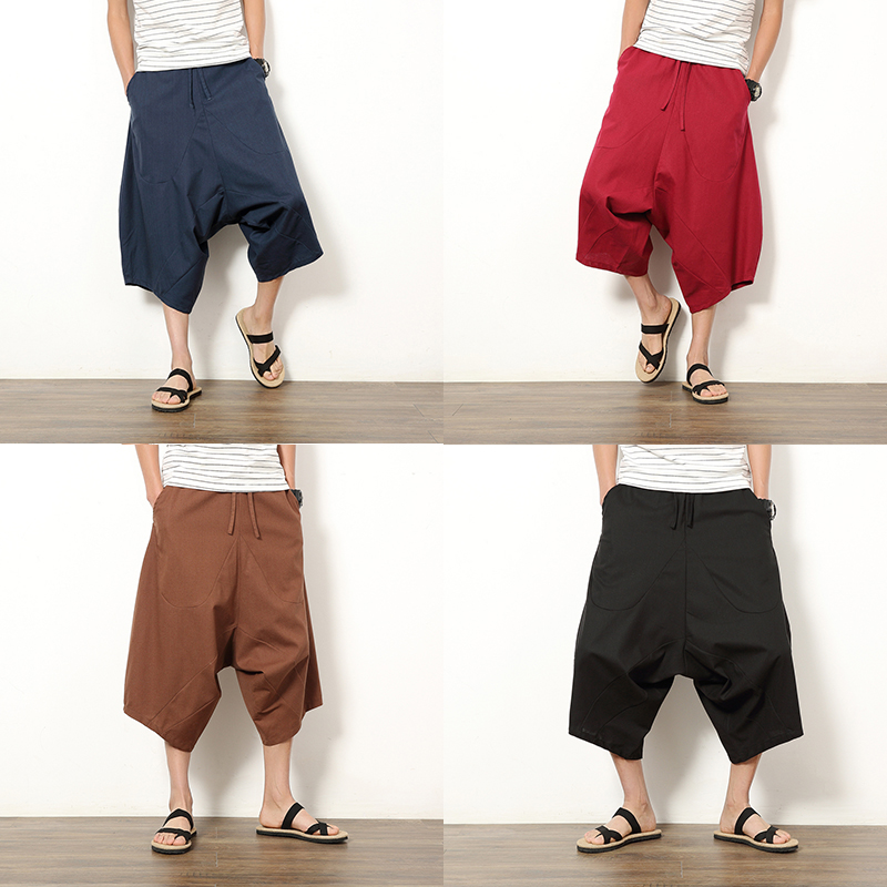 Thailand trousers Knickers Easy Flax Cotton and hemp Haren pants Nepal Big crotch pants shortsin the Men's clothing, Casual pants category - from Buy2taobao.com to provide professional Taobao agent buy service