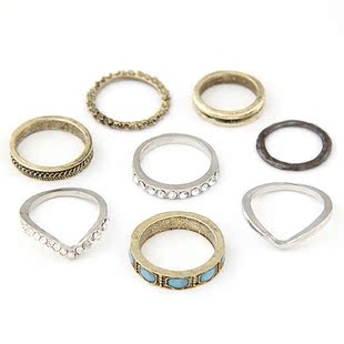 (all rings)韩版流行时尚件套戒指指环尾戒关节组合套装韩国饰品