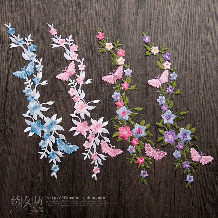 『蝶恋花』刺绣布贴衣服贴花汉服装饰DIY小清新补丁贴背胶在类目 居家布艺, 缝纫DIY材料、工具及成品, 缝纫DIY配件/辅料/配饰, 布贴中 - 来自Buy2taobao.com提供专业的淘宝代购服务