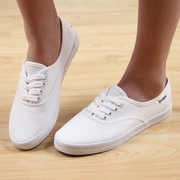 人本帆布鞋女2023韩版低帮系带护士鞋纯色小白布鞋学生休闲女鞋单
