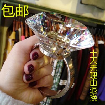 80mm水晶超大钻戒 钻石大戒指 婚庆布景道具 结婚求婚纪念礼 包邮