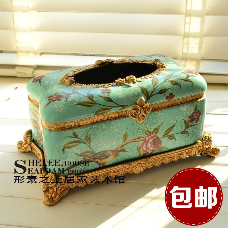 Special Offer European style Hand drawn Countryside resin Jewelry box Tissue box Home table TV cabinet ornament Decorationin the Home accessories , Decorative items , Decorative Tissue Box category - from Buy2taobao.com to provide professional Taobao agent buy service