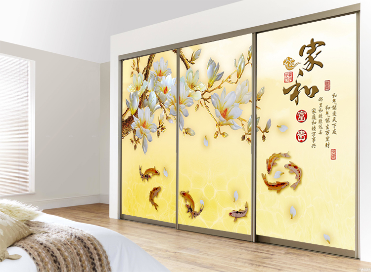 定做玄关客厅电视背景墙贴膜移门衣柜玻璃贴纸装饰贴画家和富贵鱼|msdalam kategori Aksesori rumah, pelekat, jubin seramik/kaca pelekat - dari Buy2taobao.com untuk memberikan perkhidmatan ejen Taobao profesional membeli