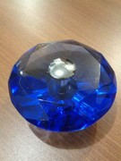 宝石蓝色单颗水晶拉手 现代橱柜欧式简约抽屉把手单孔抓手水晶6cm