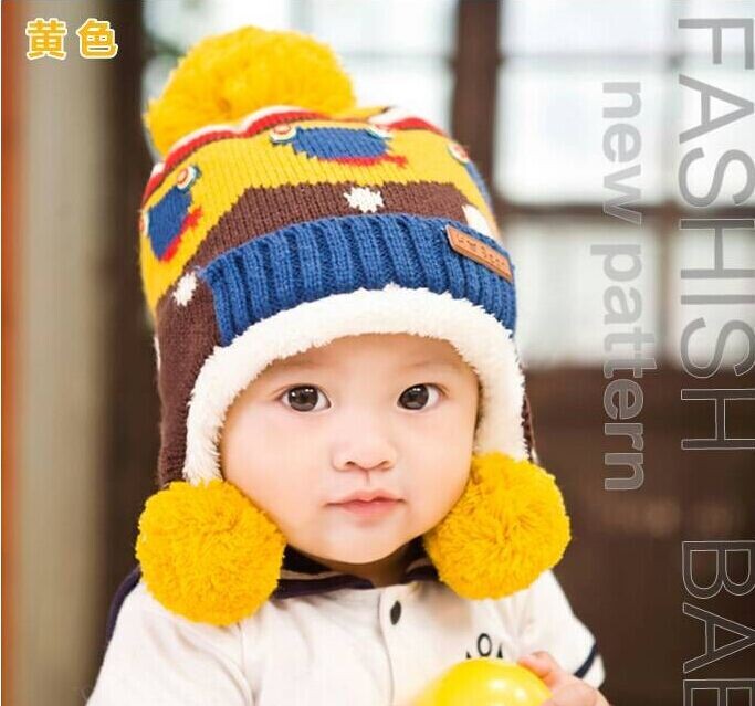 Детские зимние шапки для детей 0-1 лет дети зимой шляпу ребенка шляпу уха ш