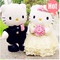 上下架计划:Hello kitty 凯蒂猫婚纱猫咪公仔 情侣婚庆娃娃 婚车花车毛绒玩具