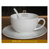 外贸出口英式纯白色骨瓷咖啡，杯碟套装欧式卡布奇诺杯创意水杯