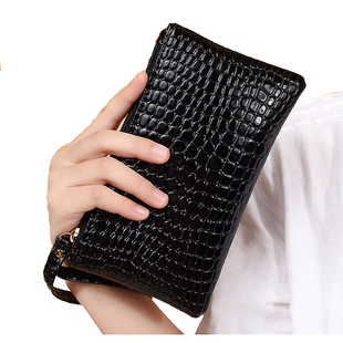时尚款潮鳄鱼纹女士手拿零钱包，手机包简约(包简约)小包钥匙包可放6寸手机