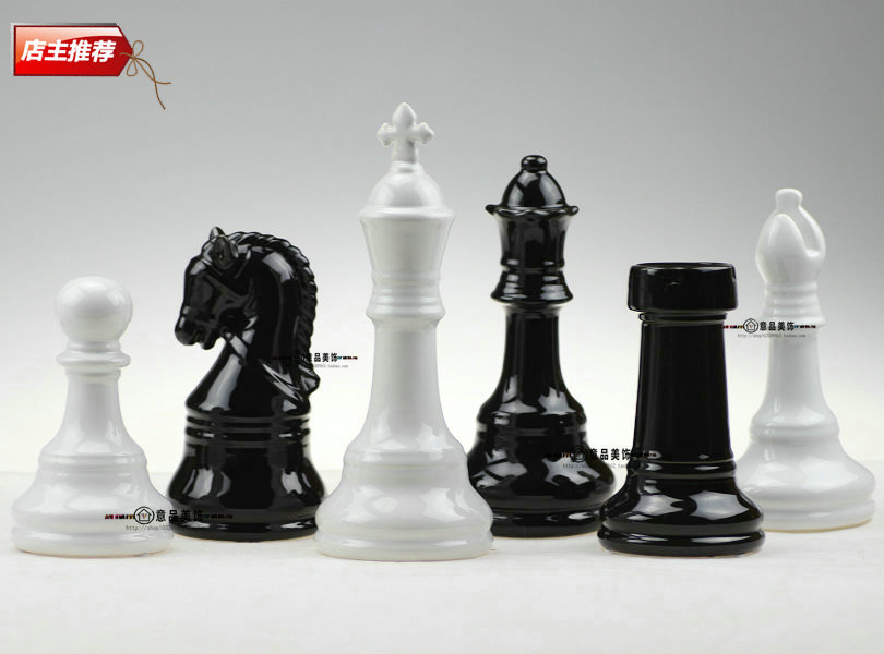 现代新欧式简约陶瓷国际象棋饰品百搭创意家居电视柜摆件搬家礼物在类目 家居饰品, 摆件中 - 来自Buy2taobao.com提供专业的淘宝代购服务