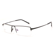 兰福近视眼镜男眼镜架纯钛半框商务光学配镜潮超轻眼睛框男眼镜框