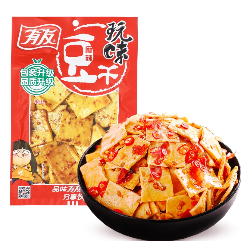【天猫超市】有友 麻辣豆干 100g/袋 重庆特产零食 休闲小吃
