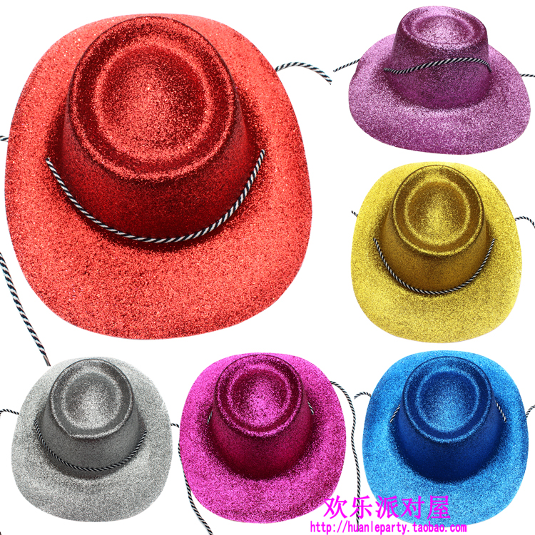 Halloween Masquerade show perform Hat prop cso party Carnival Hat Topper Gold powder Cowboy hatin the Play mode/Anime/Periphery/cos/Board games , Meet/Magic Supplies , Gathering tools/Decoration , Decorative party hat category - from Buy2taobao.com to provide professional Taobao agent buy service