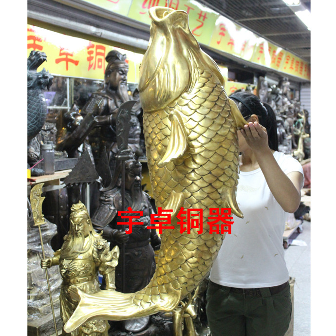 Yu Zhuo bronze ware Pure copper Large carp Pendant Copper Fish Decoration Lucky May you always get more than you wish for Wall decoration decorate The opening giftin the Home accessories , Mural category - from Buy2taobao.com to provide professional Taobao agent buy service