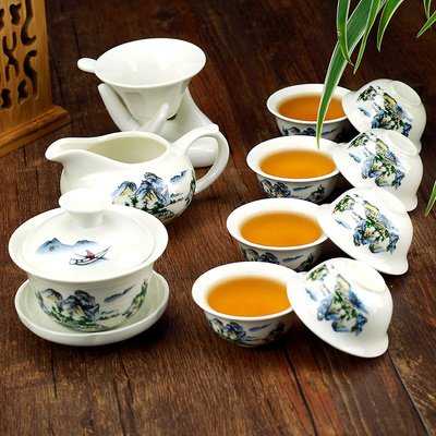 豹霖陶瓷 功夫茶具 套装 整套紫砂茶盘玻璃茶壶冰裂汝窑 茶杯茶具