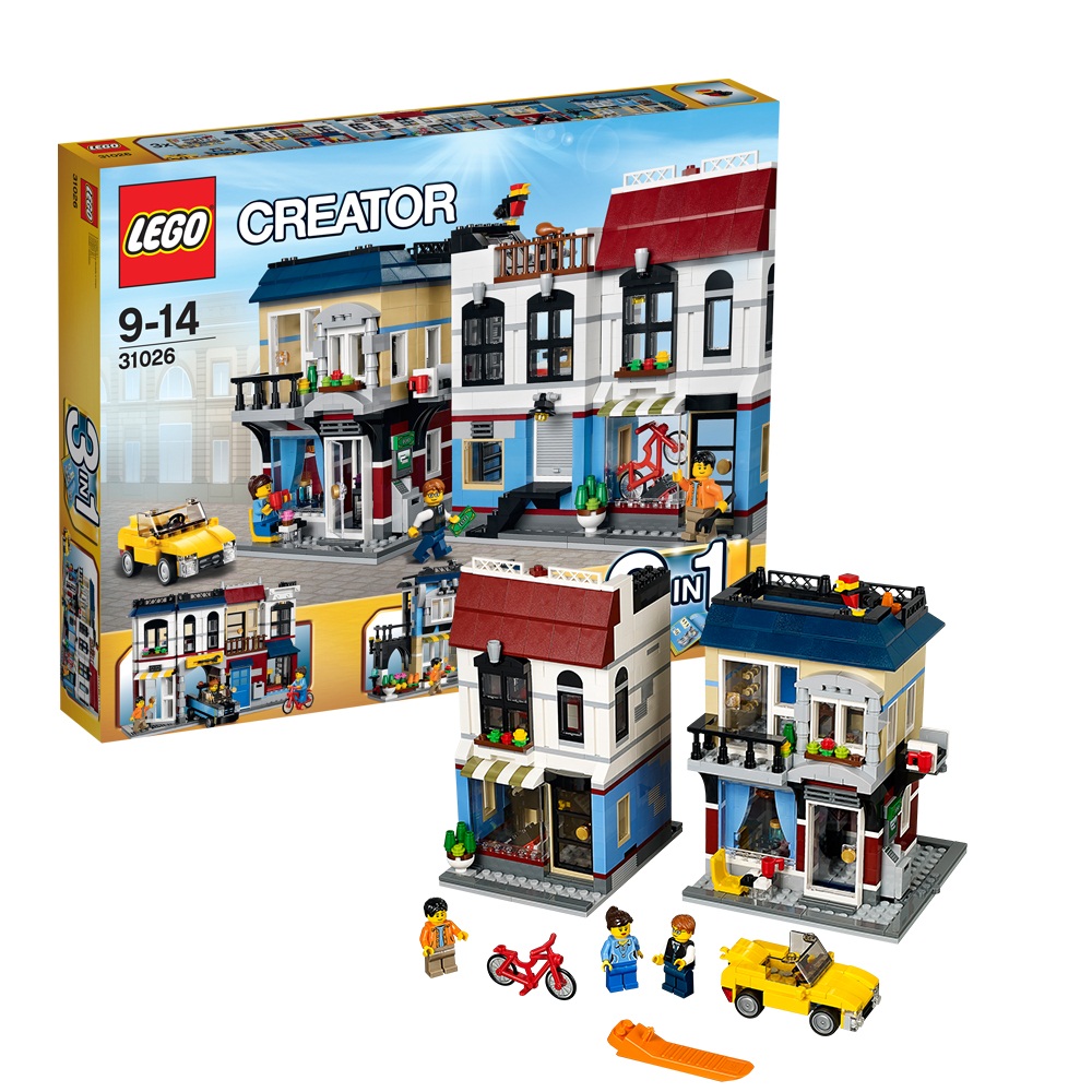 乐高创意百变31026单车店与咖啡厅 LEGO CREATOR 积木收藏玩具