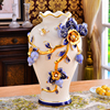 欧式花瓶摆件大号客厅干花，插花创意陶瓷餐桌家居高花瓶(高花瓶)摆设装饰品