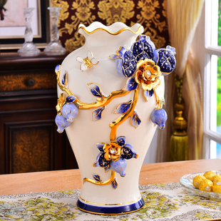 欧式花瓶摆件大号客厅干花，插花创意陶瓷餐桌家居，高花瓶(高花瓶)摆设装饰品