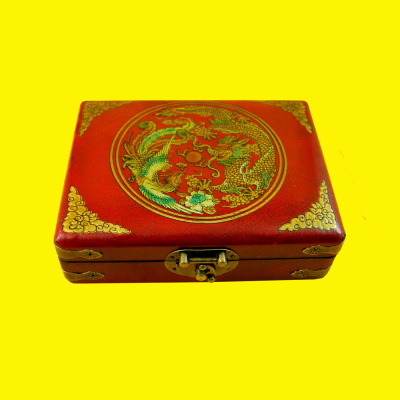 雀侠棋牌 疯狂一夏 仿古彩绘玉匣 牌九盒 迷你麻