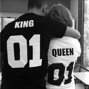 womentshirtcouplet-shirt棉短袖，情侣装punkhiphopkingqueen