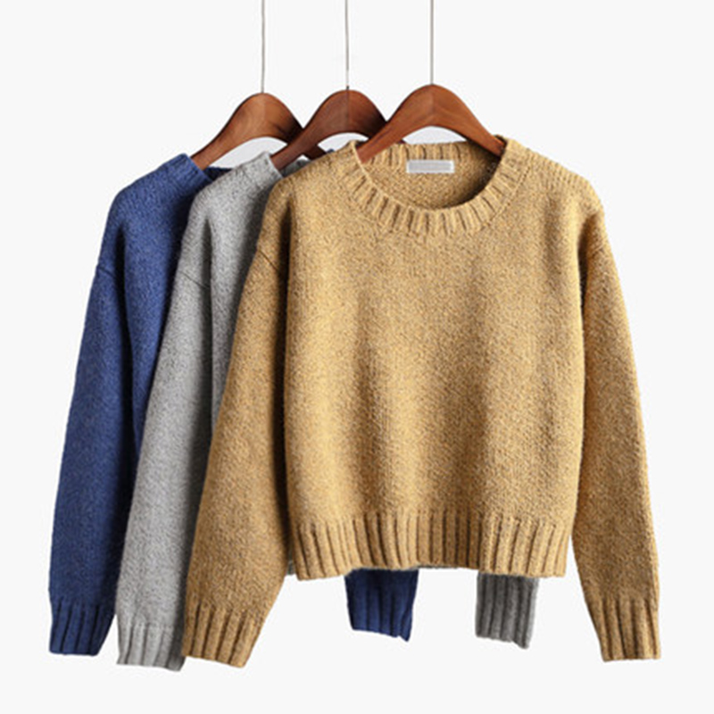 正品打折蝶诺雅韩版秋冬套头圆领毛衣女长袖针