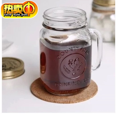 包邮公鸡杯果汁杯奶茶杯把子杯玻璃饮料瓶玻璃杯带盖梅森杯在类目 餐饮具, 杯子/水杯/水壶, 玻璃杯中 - 来自Buy2taobao.com提供专业的淘宝代购服务