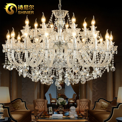美式水晶吊灯欧式客厅灯现代卧室餐厅灯简约LED蜡烛灯奢华别墅灯