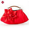 时尚大红色新娘包结婚包包圆环蕾丝玫瑰花朵包单肩手提斜挎包