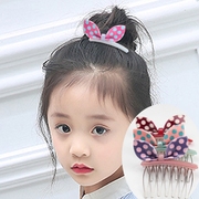 儿童发夹头饰韩国简约卡通发梳插梳刘海梳小女孩，兔儿朵发卡糖果色