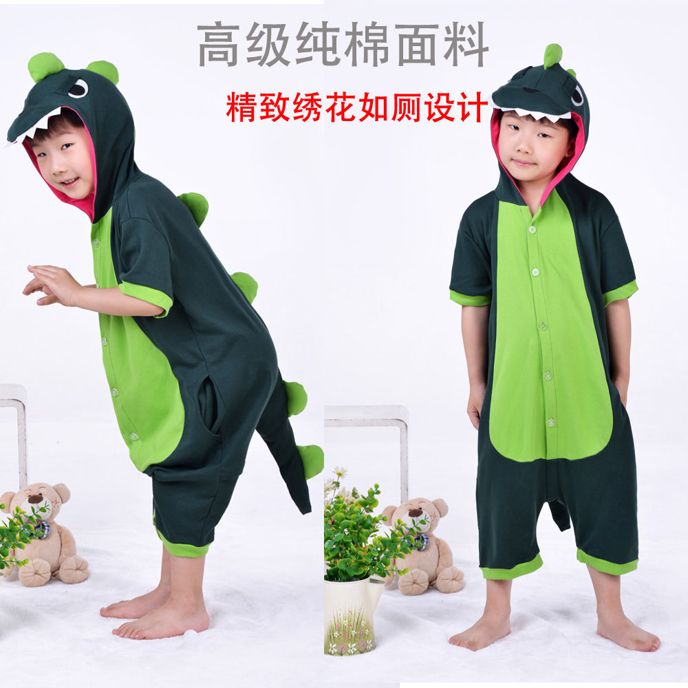 小恐龙睡衣儿童纯棉男孩卡通动物宝宝连体衣女鳄鱼夏大童3薄款2岁在类目 童装/婴儿装/亲子装, 连身衣/爬服/哈衣中 - 来自Buy2taobao.com提供专业的淘宝代购服务