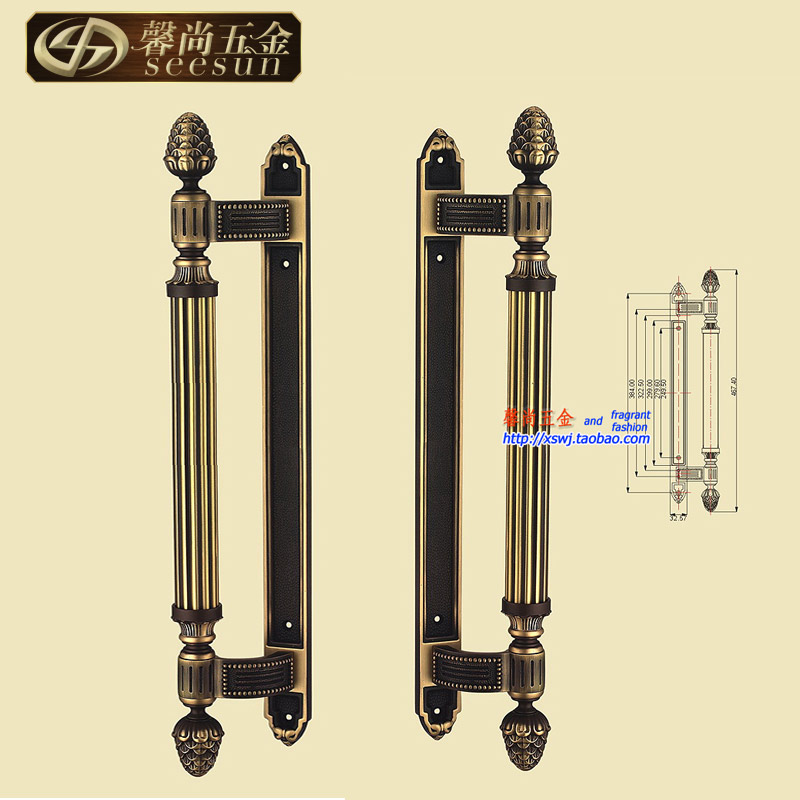 All copper Door Handle Door handle Ming Zhuang Chinese style Pure copper Stripped of Party membership and expelled from public office Glass Wooden doors villa Door Handle To fake something antiquein the Basic building materials , Home Hardware , Handle , Handle category - from Buy2taobao.com to provide professional Taobao agent buy service