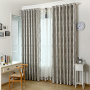 北欧式花纹双面提花客厅，银灰色成品定制窗帘布，卧室遮光隔断阳光房