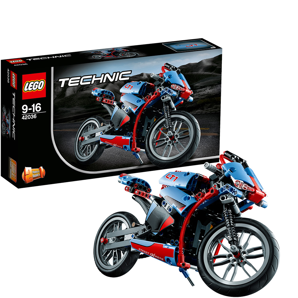 乐高机械组42036街头摩托赛车 LEGO TECHNIC 玩具积木趣味
