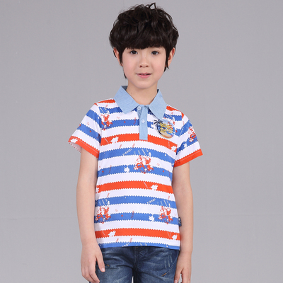 小玩皮新款男童短袖POLO衫夏季中大童时尚休闲纯棉上衣