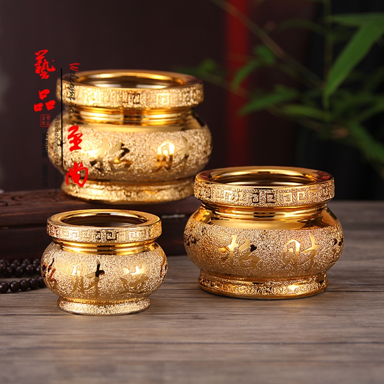 佛教用品陶瓷镀金上香炉佛堂佛具招财进宝莲花香炉插香炉供奉财神|ruв категории Домашний быт, Ароматерапия печь - от Buy2taobao.com для оказания профессиональной услуги покупки агента Taobao